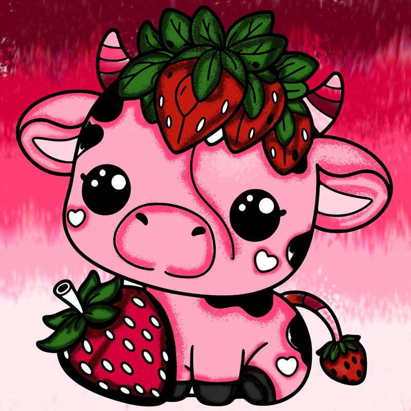 cute strawberry cow