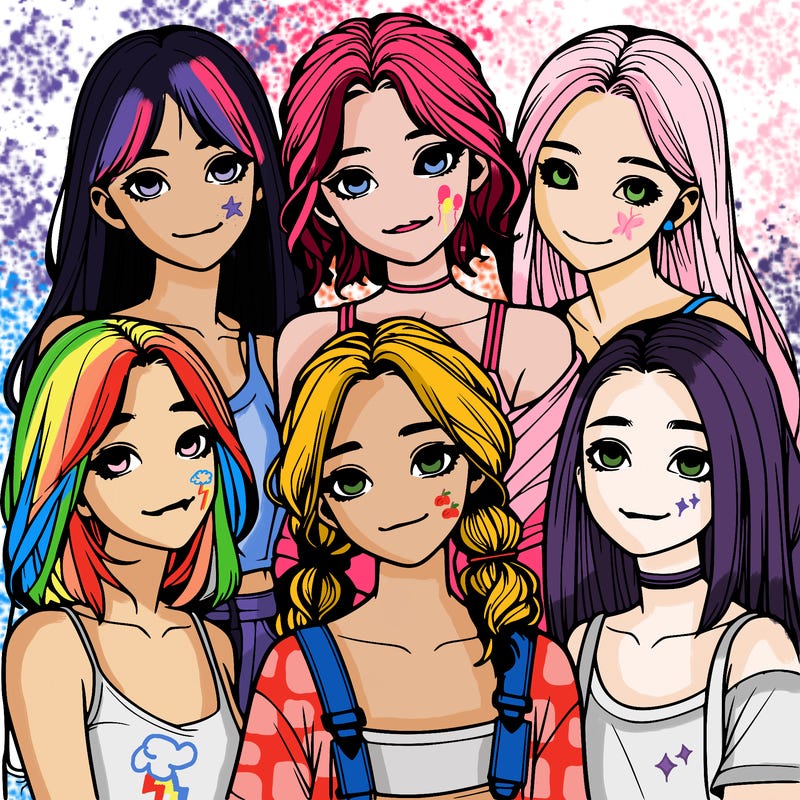 a group of girls realistic