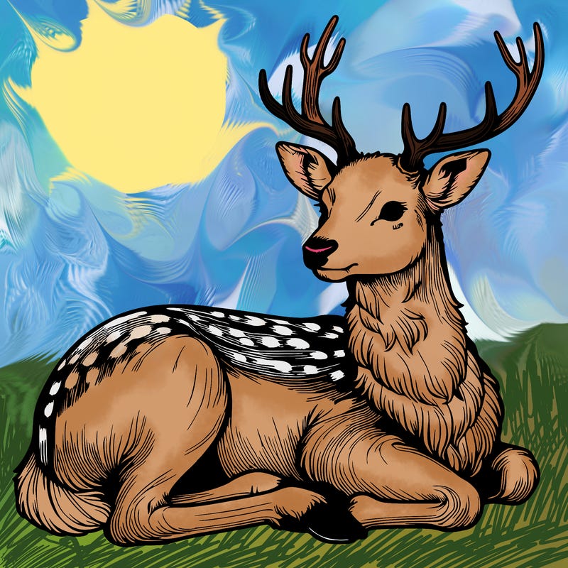 realistic deer with antlers