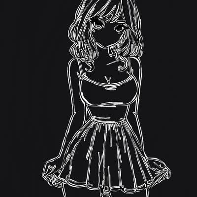 realistic girl in short dress