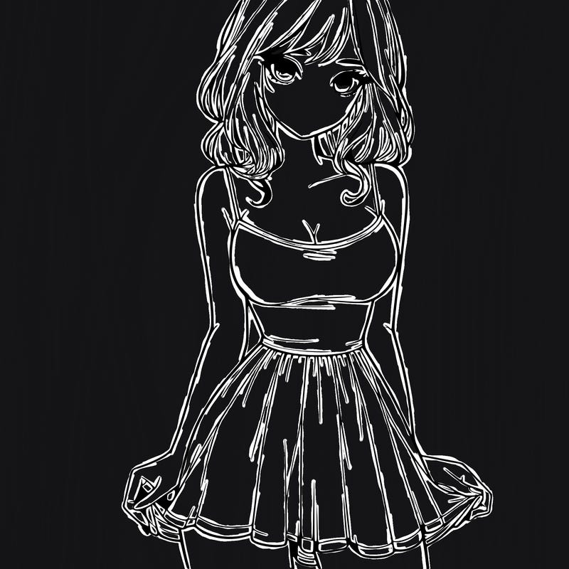 realistic girl in short dress