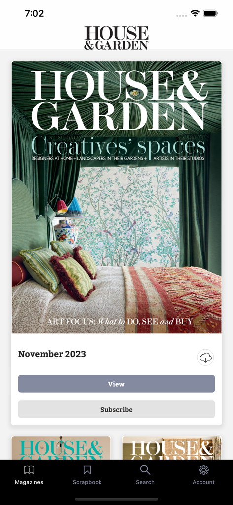 House & Garden - Digital magazine cover for House and Garden app November 2023 issue featuring luxury interior design