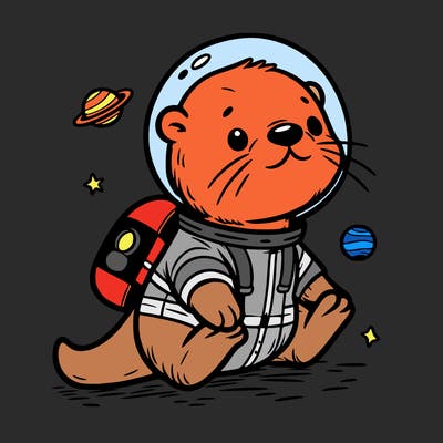 otter in a space suit