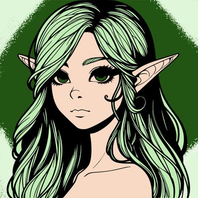 elf girl realistic dark fantasy