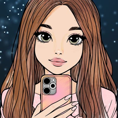 realistic girl with a phone