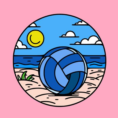 volleyball on a beach