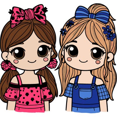 2 girls