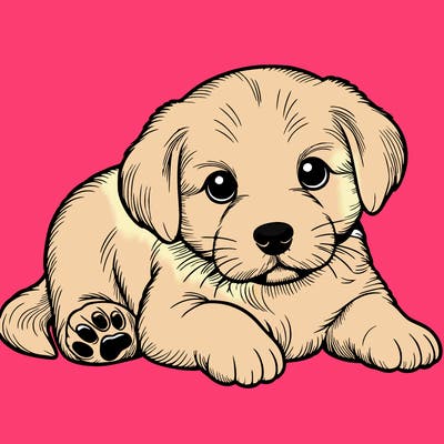 a cute realistic puppy