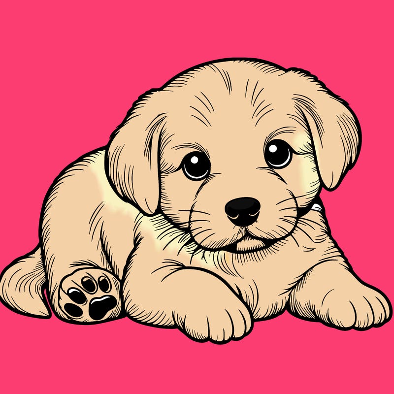 a cute realistic puppy