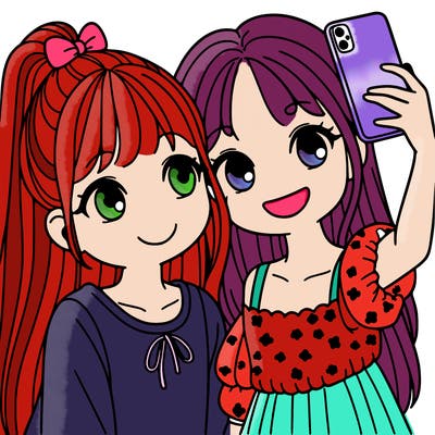 two sisters taking a selfie together
