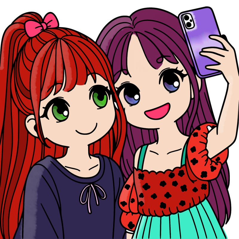 two sisters taking a selfie together