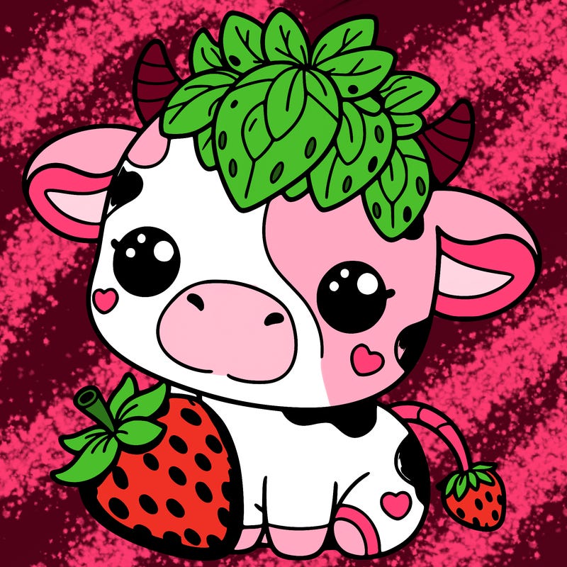 cute strawberry cow