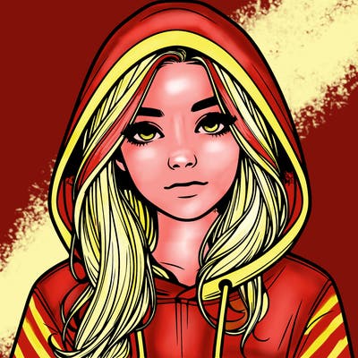 realistic girl with a hoodie