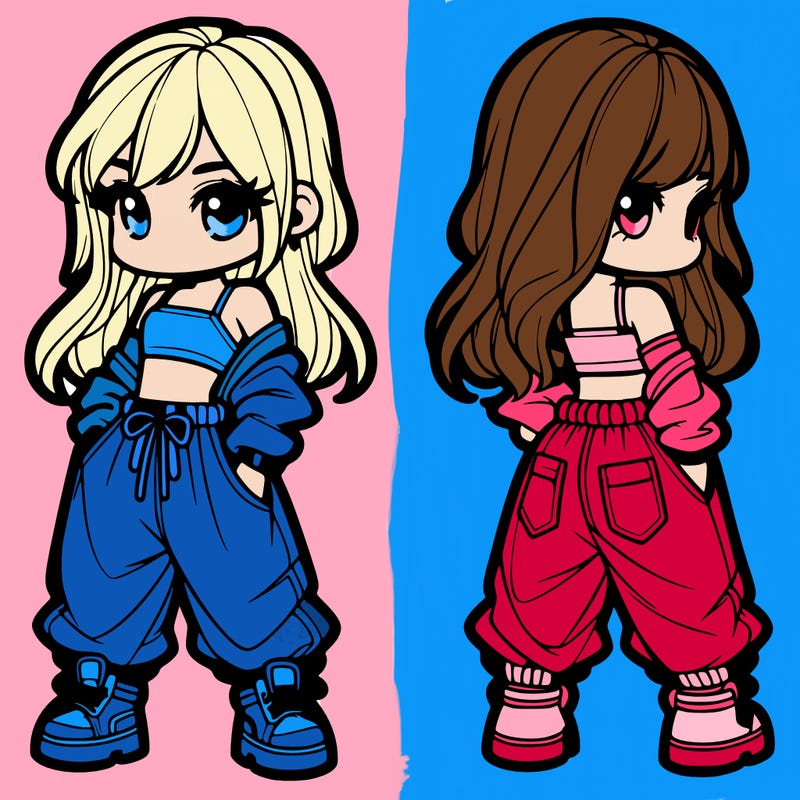 girl in crop top and baggy pants