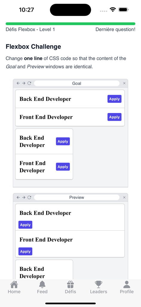 fata - Interactive CSS Flexbox coding challenge on the fata mobile app