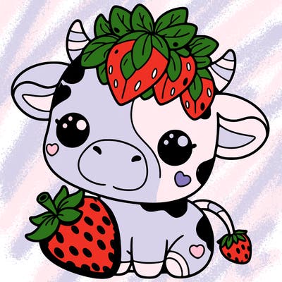 cute strawberry cow