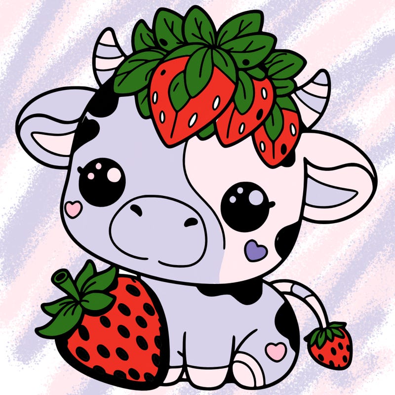 cute strawberry cow
