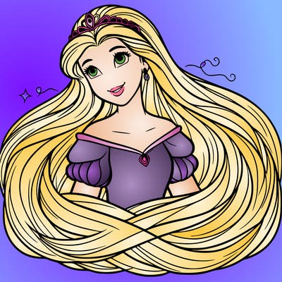 a princess with infinite long hair realistic