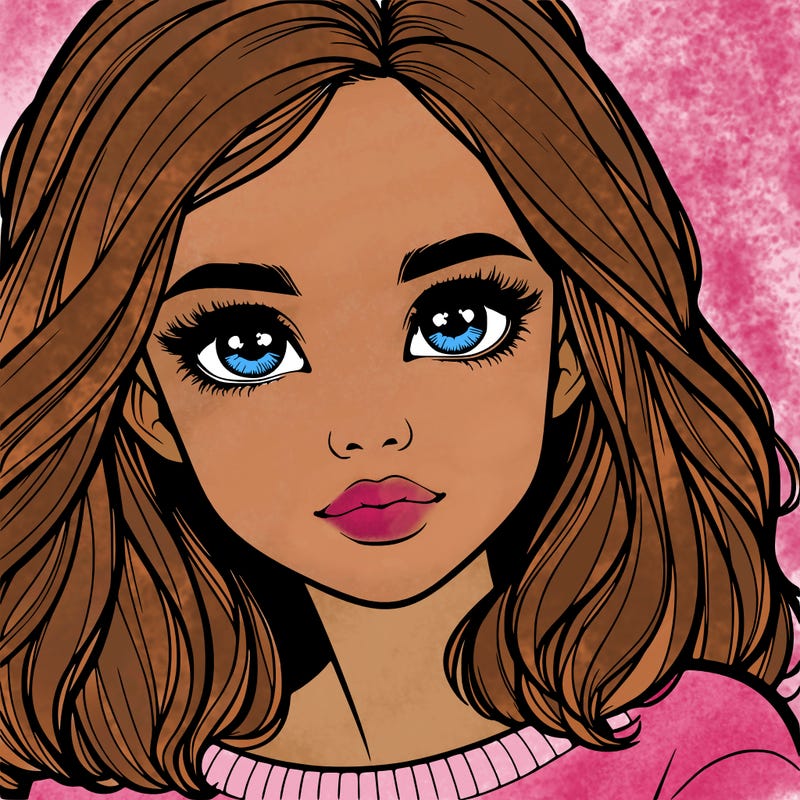 realistic girl whith cute eyes