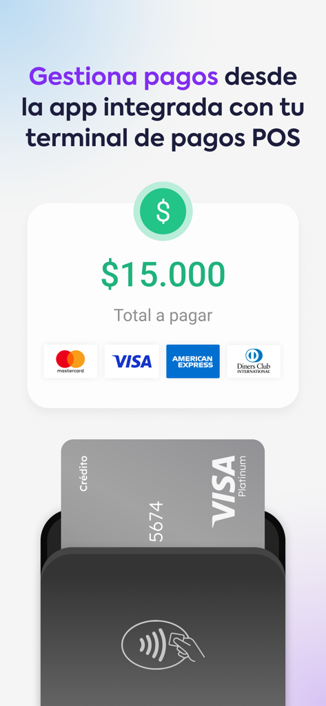 Interface de l'application AgendaPro pour la gestion des paiements professionnels via un terminal de point de vente intégré