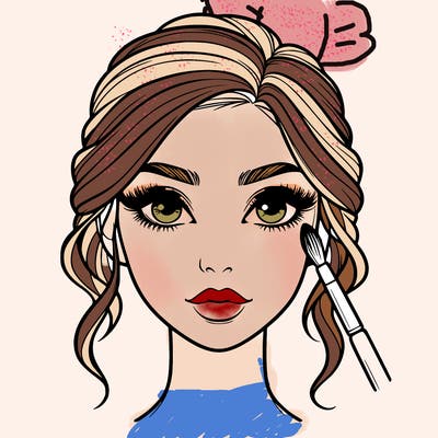 realistic person with makeup