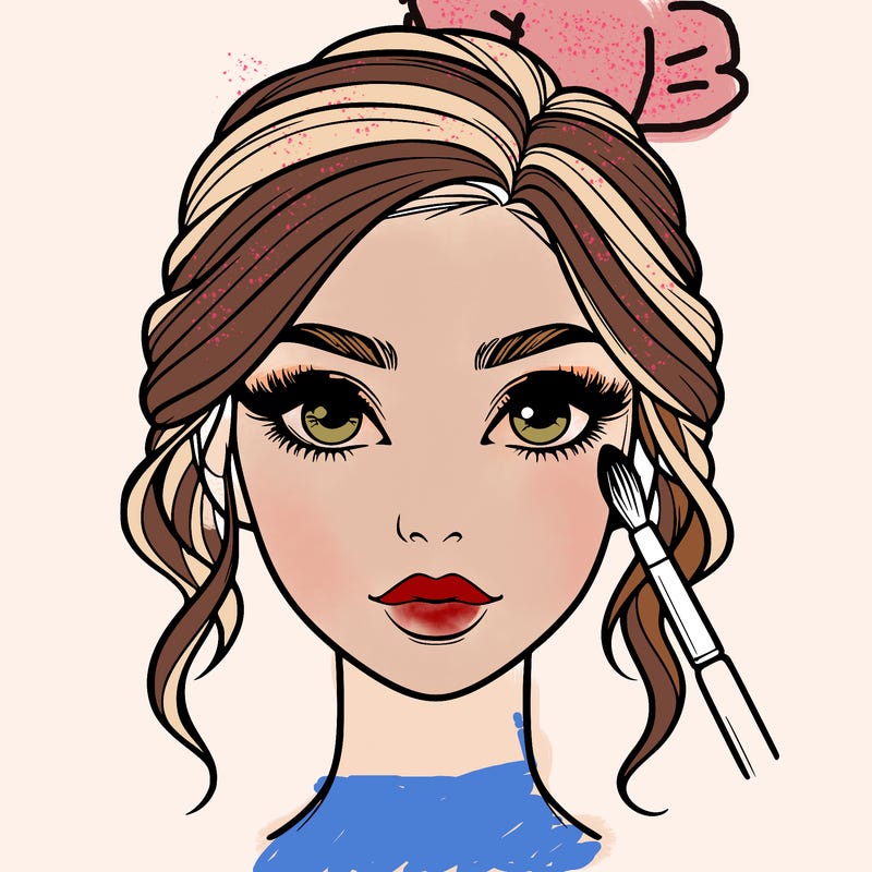 realistic person with makeup