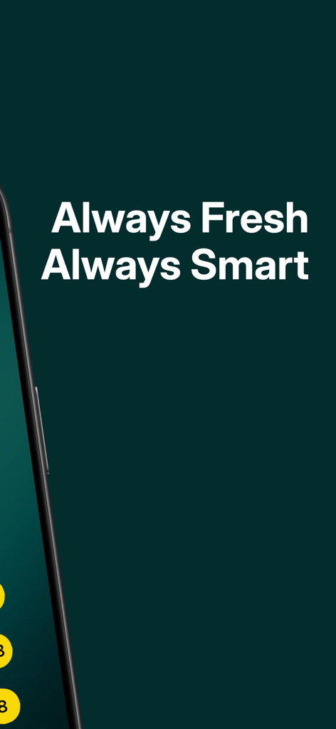 MegaMillions AI Predictor - MegaMillions AI Predictor app screen with Always Fresh Always Smart slogan
