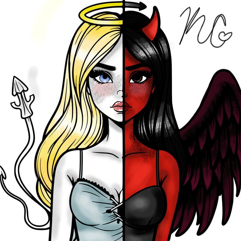 devil vs angel realistic girl