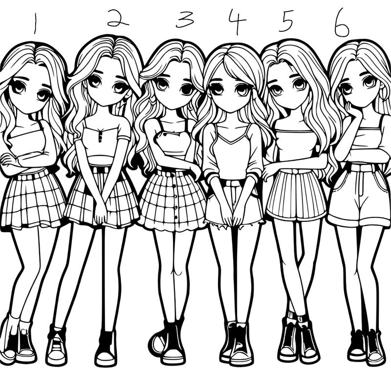 a group of girls realistic