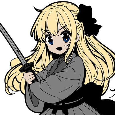 japanese teen girl with a sword anime
