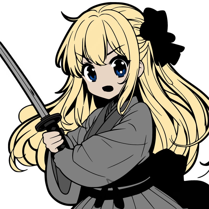 japanese teen girl with a sword anime