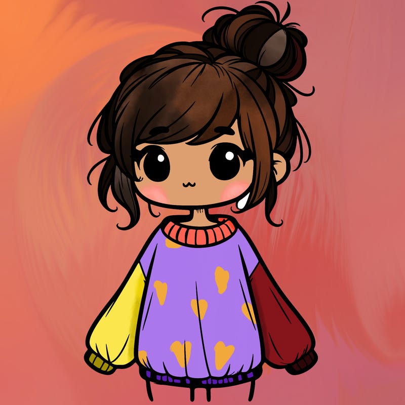 cute girl with baggy sweater and messy bun