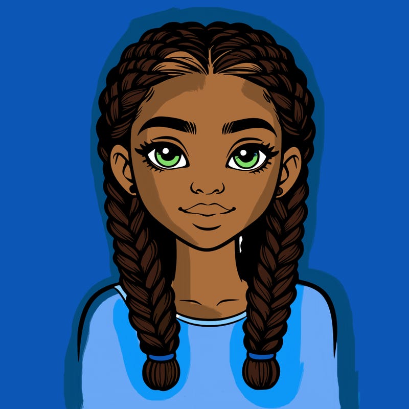 realistic girl with braids