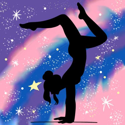 a woman doing a handstand