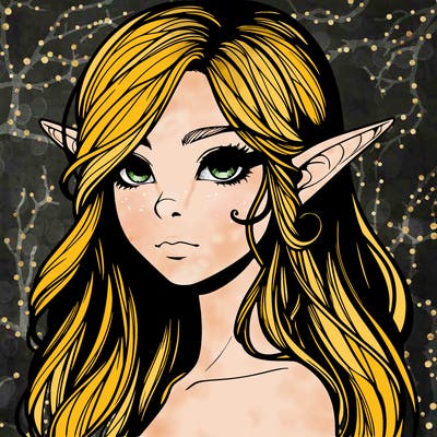 elf girl realistic dark fantasy