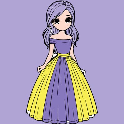 realistic girl in dress