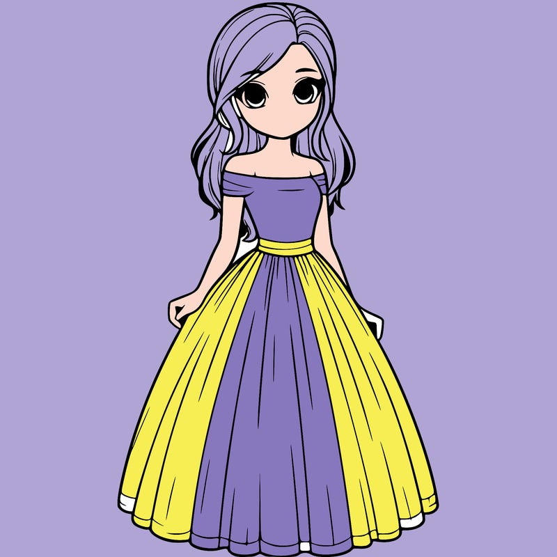 realistic girl in dress