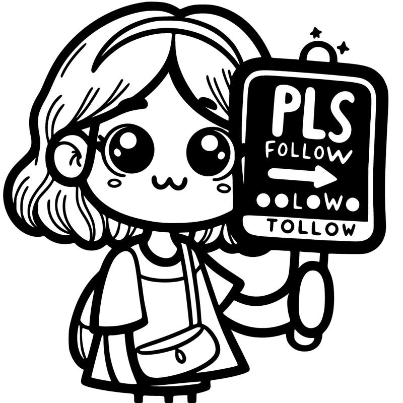 girl holding pls follow sign