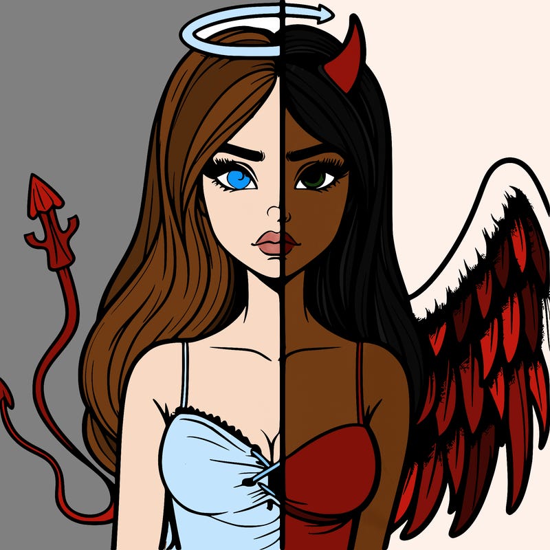 devil vs angel realistic girl