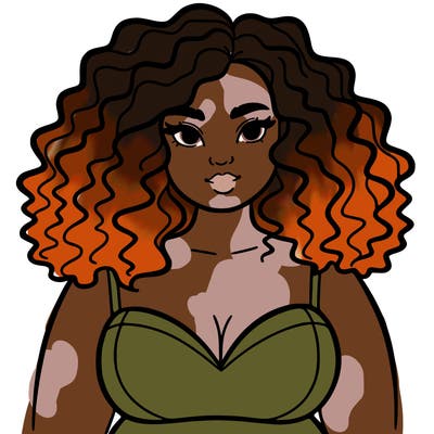 pretty plus sized woman with curly hair