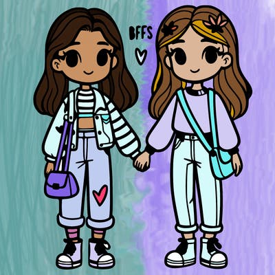 2 girls bffs