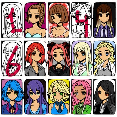 girls that look diffrent anime