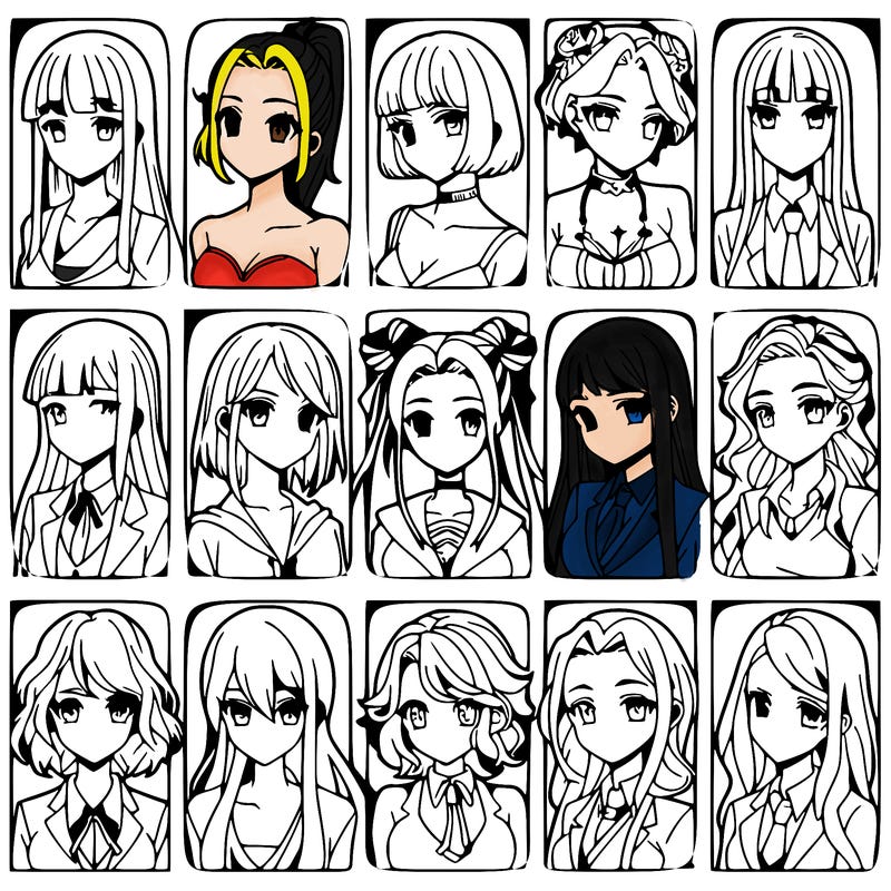 girls that look diffrent anime