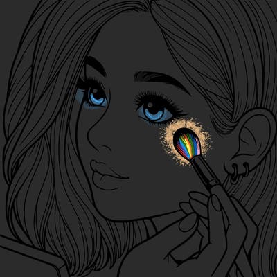 a realistic girl doing her makeup