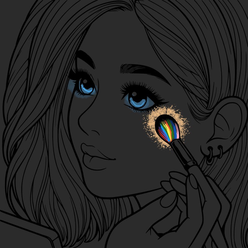 a realistic girl doing her makeup