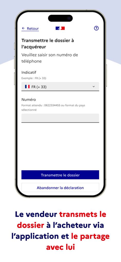 Simplimmat - Simplimmat app interface for transmitting vehicle transfer documents to a buyer via phone number