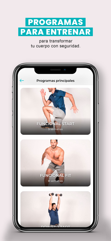 El Método Funcional - Interface of El Metodo Funcional app showing various fitness and recovery programs.
