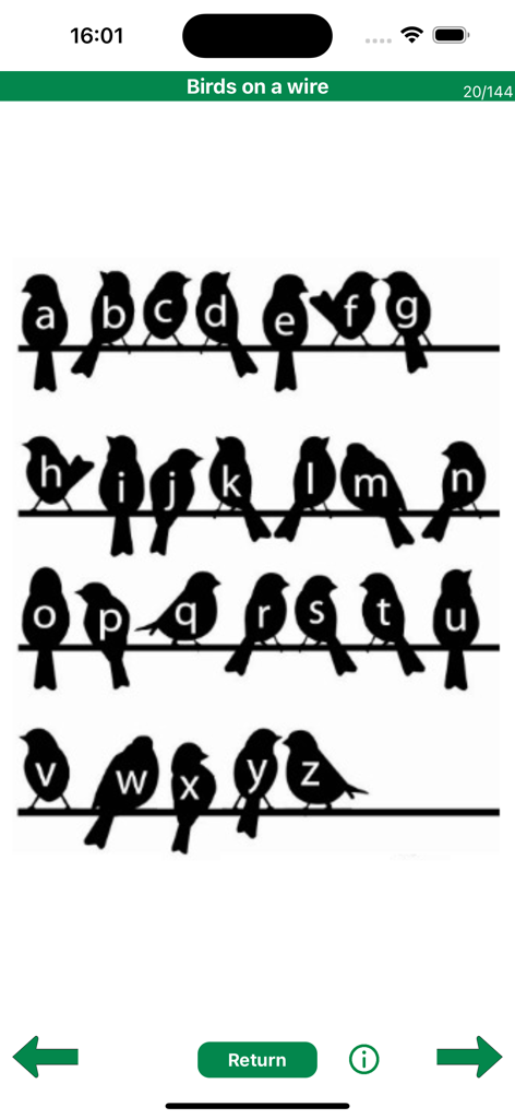 Birds on a wire decoding table for geocaching mystery puzzles