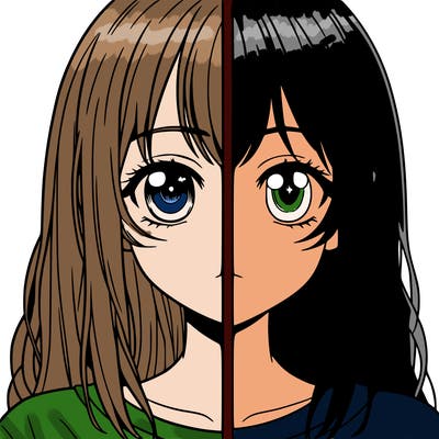 half manga girl half animated