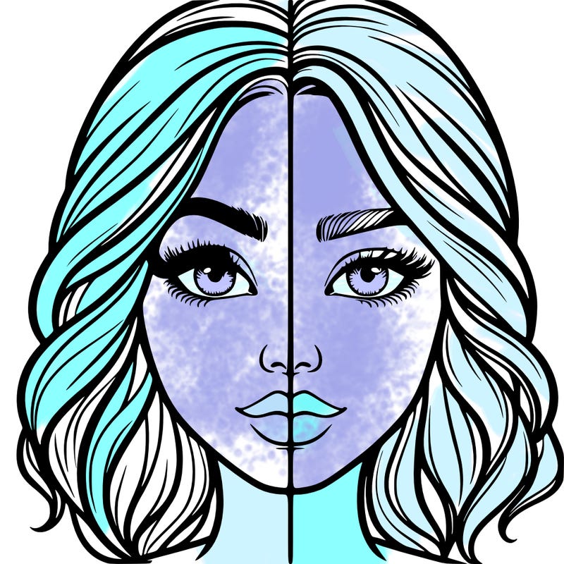 realistic girl split half